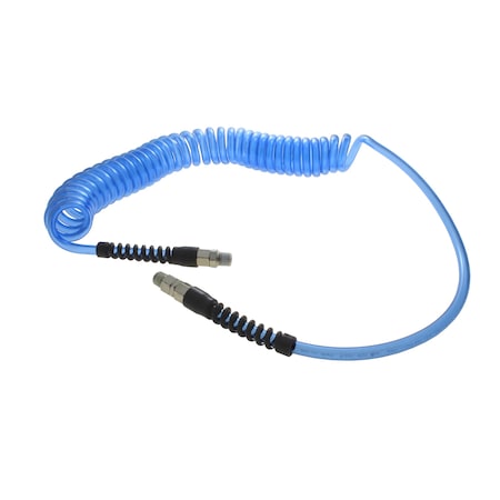 Technithane Spiral Hose, Technithane, 1/4" x 3/8" x 25', 1/4" MPT, Clear Blue TT-14-25-CB-RS