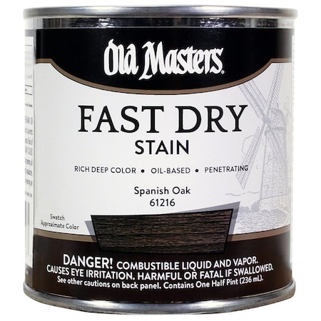 Fast Dry Stain 1/2 Pt Old Masters Spanish Oak Interior Oil-Based Wood Stain 61216