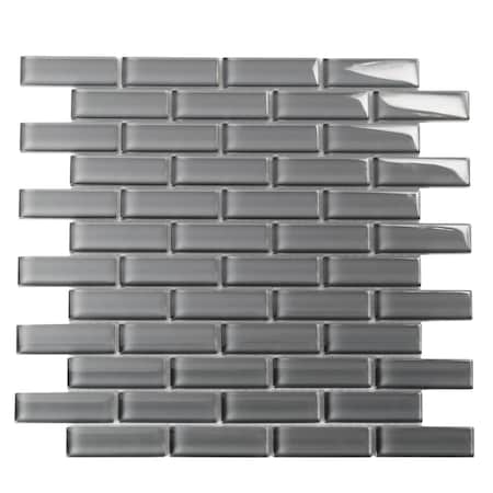 Apollo Tile Coin Gray 11.9 in x 11.9 in Glass Glossy Floor and Wall Mosaic Tile 4.92 sqft/case, 5PK APLBR88097A