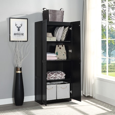 Manhattan Comfort Hopkins Modern Storage Closet 3.0 in Black 3GLF-BK