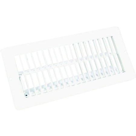 Us Hardware Floor Register, 9/16 in L, Steel, White V-102WB