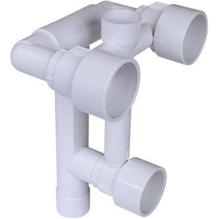 Karuma Car Care Jet Manifold Assembly 2 in. Spg Water x 1.5 in. Slip Air, 9 in. Deep Seat 3-Jet Manifold System KA2486989