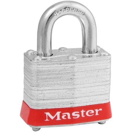 Master Lock Lockout Padlock, Keyed Different, Steel, Red, 3/4 in Shackle Height, 1 9/16 in Body Width 3RED