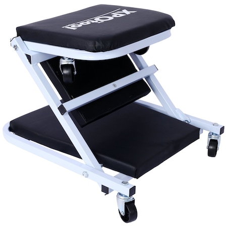 Edendirect 36 in. 300 lbs. Capacity Mechanics Creeper Seat in White with 6 Wheels IR-W465P146606