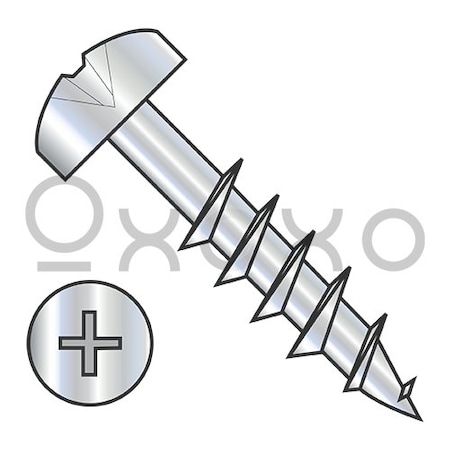 Oxoxo 8-11X1 1/8 Phillips Pan Deep Thread Wood Screw 2/3 Thread Zinc Bake, 6000PK 530272