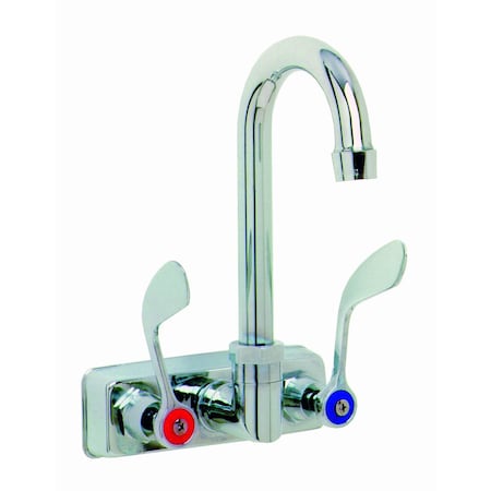 Advance Tabco Faucet 4 in. O.C splash mounted with 3-1/2 in. gooseneck spout & wrist handles K-316-X