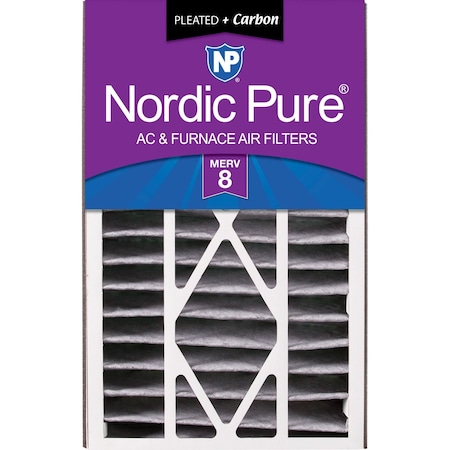 Nordic Pure 16x25x5 Plus Carbon Pleated Air Filter, High Capacity, MERV 8 16x25x5ABPM8C-1
