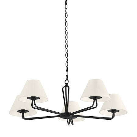 Troy Lighting Ozias 5 Light Chandelier 36 In. Black Iron F2536-BI
