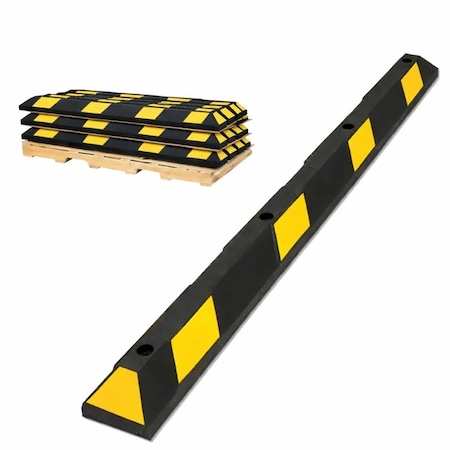 Traffic Kontrol Parking Curb Block 6FT Long - Wheel Stop - Yellow/Black Striped - 10PK TK-PS-6-BKYW-10
