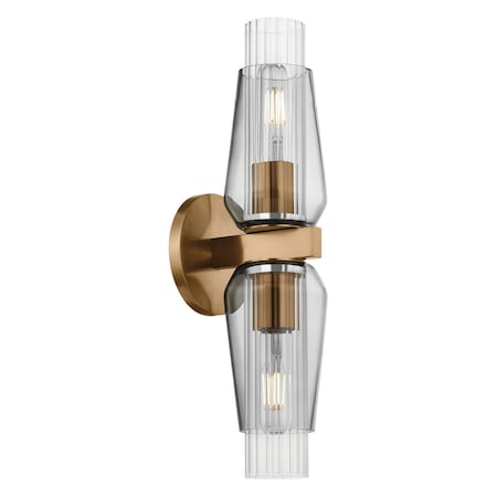 Troy Lighting Rex 2 Light Wall Sconce 4.75 In. Patina Brass B2218-PBR