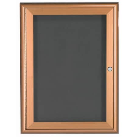 Aarco Enclosed Directory w/ Al Waterfall Style Frame, Antique Brass, Black Felt, 36''Hx24''W, 1 Door Unit WFD3624LB