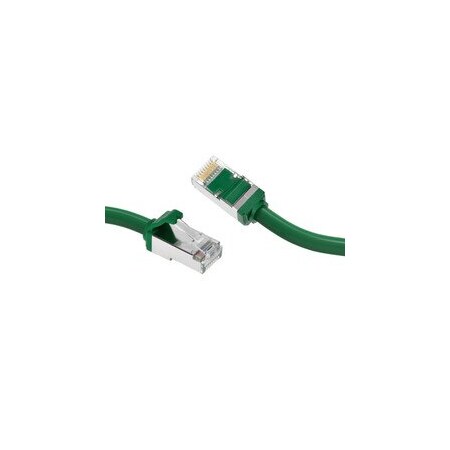 Cable Wholesale Slim Cat8 Green S/FTP Ethernet Patch Cable, Molded Boot, 40Gbps - 2000MHz, 6mm OD, 4-Pair 28AWG 13X8-65102