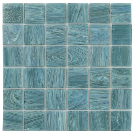 Apollo Tile Celestial 12 in. x 12 in. Glossy Yale Blue Glass Mosaic Wall and Floor Tile 10 sq. ft./case 10-pack APL2ST88GR727