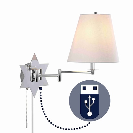 Jonathan Y David 18.5" 1-Light Modern French Country Swing Arm Plug-In or Hardwired Iron LED Star Wall Sconce w JYL6014A