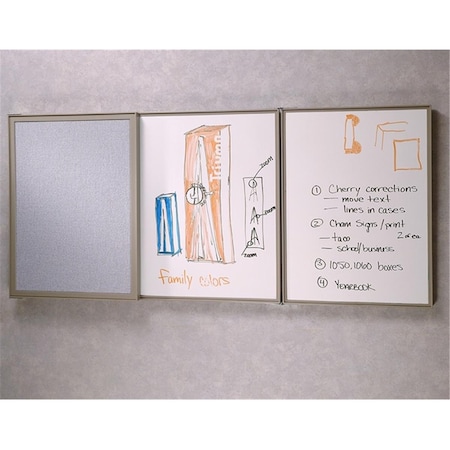 Ghent VisuAll PC - Gray FabricTackboard Outside with Verona Melamine Markerboard Inside 41302