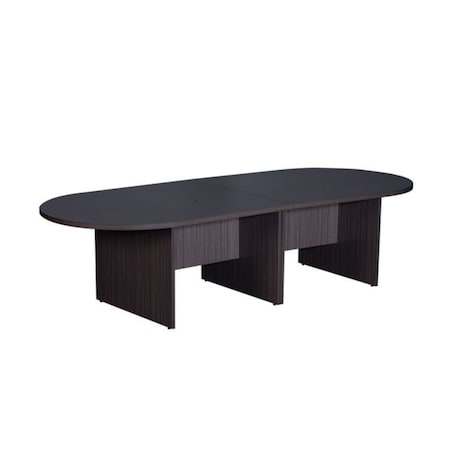 Boss Race Track Conference Table, 120 in W, 49 in L, 29 1/2 in H, PVC, Melamine Top, Black N137-DW