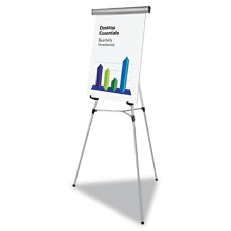 Mastervision Telescoping Tripod Display Easel Adjusts 35 in. to 64 in. High Metal Silver FLX09102MV