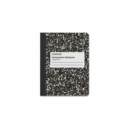 Universal Comp Book, Medium/College, Black Marble Cover, 9.75 x 7.5, 100 Sheets UNV20940
