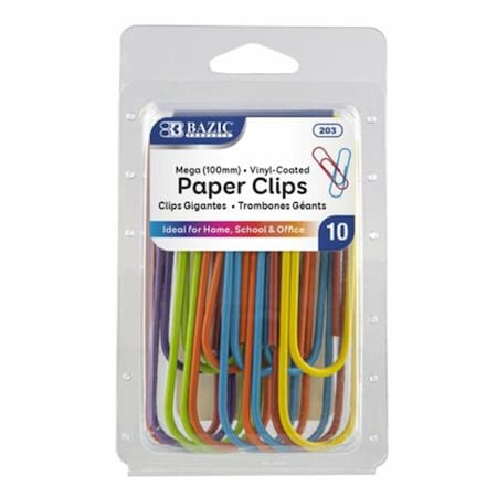 Bazic Products 100 mm Mega Color Paper Clip, 10PK 203