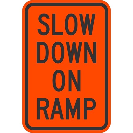 Lyle Slow Down On Ramp, 12x18, Diamond Grade, Orange G-2551-DG_12x18
