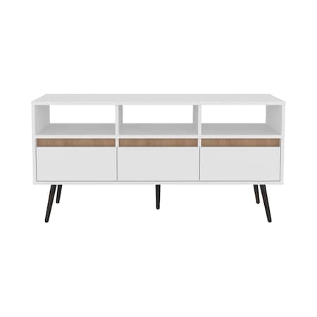 Homeroots 47in White Wood Enclosed and Open Storage TV Stand 734181