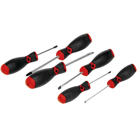 Performance Tool 6 pc. Screwdriver Set, Magnetic Tips, Chrome Vanadium Steel W30896