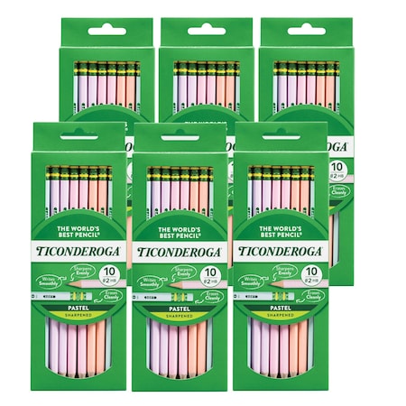 Ticonderoga No. 2 Pastel Pencils, 5 Assorted Colors, 60PK X13710