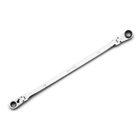 Capri Tools 12 x 14 mm 90-Tooth Extra-Long Double Box End Reversible Ratcheting Wrench, Spline Drive, Metric CP11890-1214