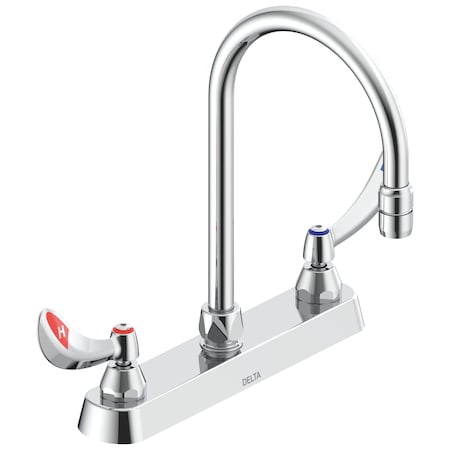 Delta Commercial 26C3 8 In Cast Deck-Mount In Chrome 26C3944-TI