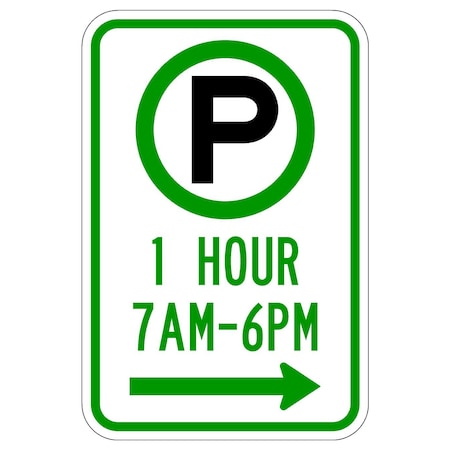 Sign Solutions Usa Parking Sign, 12 in W, Aluminum Sign, White DUS10HWT1218R7-23AR