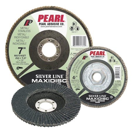 Pearl Silver Line ZC Maxidisc Flap Disc 7 x 7/8 Z80 T-27 MX7080ZT