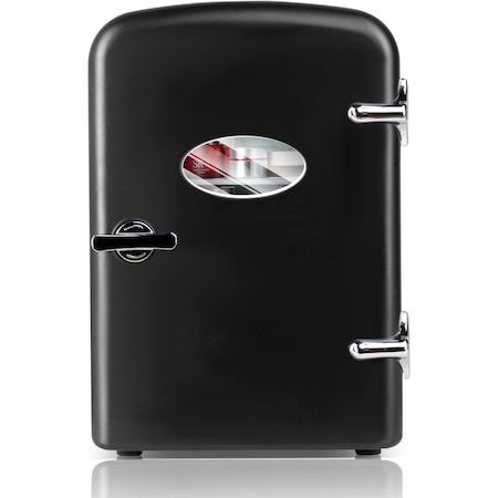 Simple Deluxe HealSmart 4L/6 Can Mini Fridge, Portable Cooler and Warmer Compact Refrigerators with Observation W HKFRIGMINI4OBWBLK