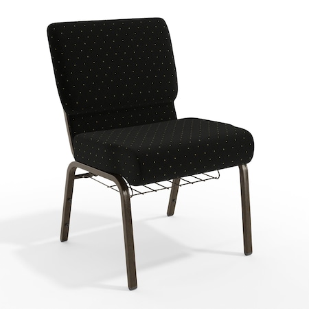 Flash Furniture Black Dot Fabric Church Chair, PK4 4-FD-CH0221-4-GV-S0806-BAS-GG