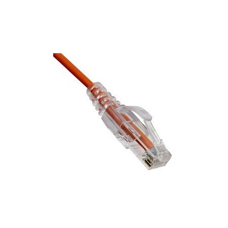 Cable Wholesale Slim Cat6a Orange Copper Ethernet Cable, 10 Gigabit, 500 MHz, Snagless/Molded Boot, POE 13X6-63102