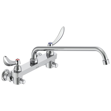 Delta Commercial 28C3 / 28C4 / 28C6 Two Handle 8 in Wall-Mount Service Sink Faucet In Chrome 28C6224-S8