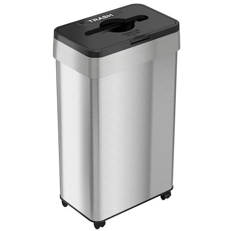 Hls Commercial 21 gal Rectangular Indoor Metal Can, Silver, Open Top, Stainless Steel, 10.7 in HLS21UOTMTRS