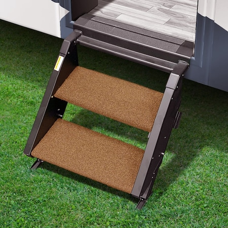 Presto Fit STEPS AND STEP RUGS RV Fits MORryde StepAbove 2 Step; 17-1/2 Inch Width; Buckskin Brown; 2 Piece 2-0231