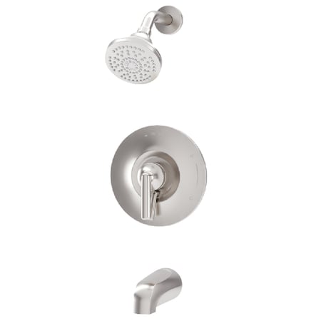 Symmons Birch HydroMersion Single Handle Tub and Shower Faucet Trim Kit with Volume Control S5992STN15TRM