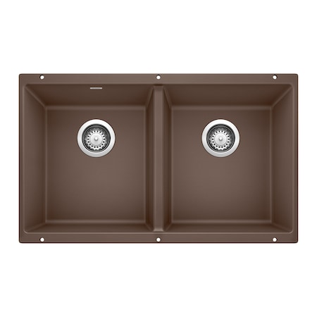 Blanco Precis Equal Double Bowl, Cafe Brown 516323