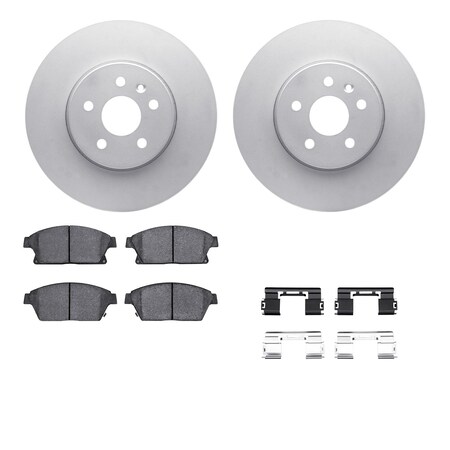 Dynamic Friction Co DFC GEOSPEC Coated Rotors with 5000 Brake Pads - Ceramic and Hardware 4512-45066