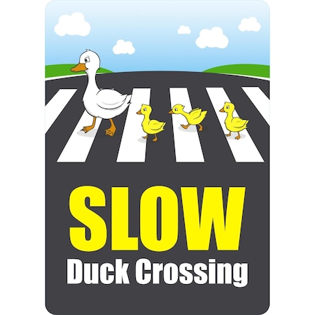 Lyle Slow Duck Crossing Sign, 10x14, Non-Reflective, White G-1161-NA_10x14