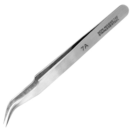 Multicomp Pro Tweezers, Fine, Curve, Pointed, 4.53in. Overall Length, Stainless Steel MP012548