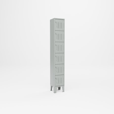 Pucel Multi Tier Locker with 5 Open Compartments, 12 in W x 12 in D x 72 in H, Light Blue MTL-1212-72