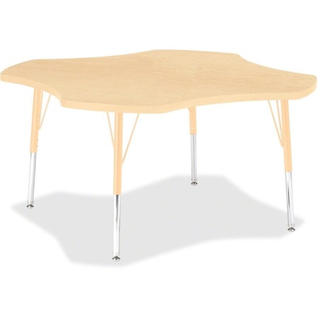 Jonti-Craft Berries Four Leaf Activity Table, E-height, Maple/Maple/Camel 6453JCE251