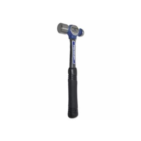 Vaughan Ball Pein Hammer, Straight Fiberglass Handle, 13 in, Forged Steel 16 oz Head 770-FS016