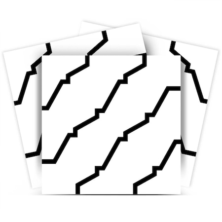 Homeroots 7" X 7" Black and White XL Prism Peel and Stick Removable Tiles 399918