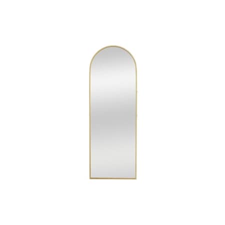 Homeroots 70" Gold Metal Arch Wall Mounted Leaning Or Freestanding Framed Full Length Mirror 719122