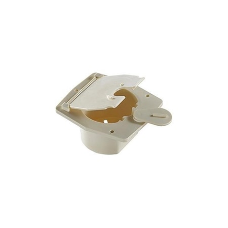 Overtime 4.2 x 3.9 x 2 in. Basic Rectangular Flat Sided Electric Cable Hatch, Colonial White OV2452073