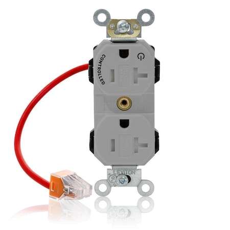 Leviton Straight Blade Receptacle, 5-20R, 20 A, 125V AC, Flush Mount, Self-Grounded MT563-1CG