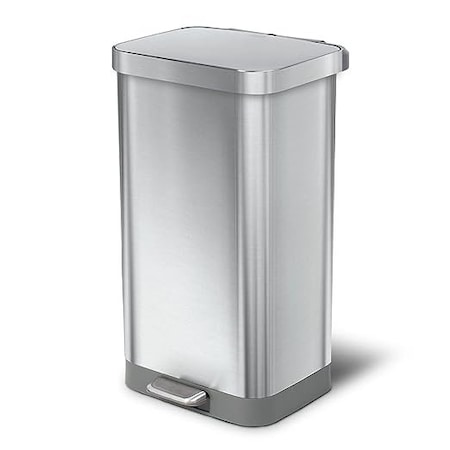 Bsl Titan Tall Stainless Steel Step Trash Can 20 Gallon / 75.5L with Antimicrobial Lid GLD-74526